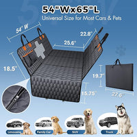 3-in-1 Convertible PU Leather Dog Car Seat Extender & Booster Seat – 400lb Capacity, Waterproof, Hard Bottom, Scratch-Proof Hammock for Cars & SUVs-L