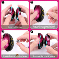LESHARE X2 Dual-Mode Yoyo for Advanced Players & Teens Beginners – Fun for Kids & Family - Black pink - image 4