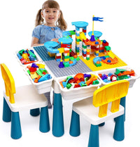 OCATO Kids Table and 4 Chairs Set Activity Table Kid Water Table – Fun for Kids & Family - A Table and 2 Chairs Set
