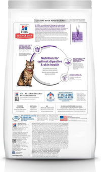 Hill's Science Diet Sensitive Stomach & Skin, Adult 1-6, Stomach & Skin Sensitivity Support, Dry Cat Food, Chicken & Rice, 7 lb Bag