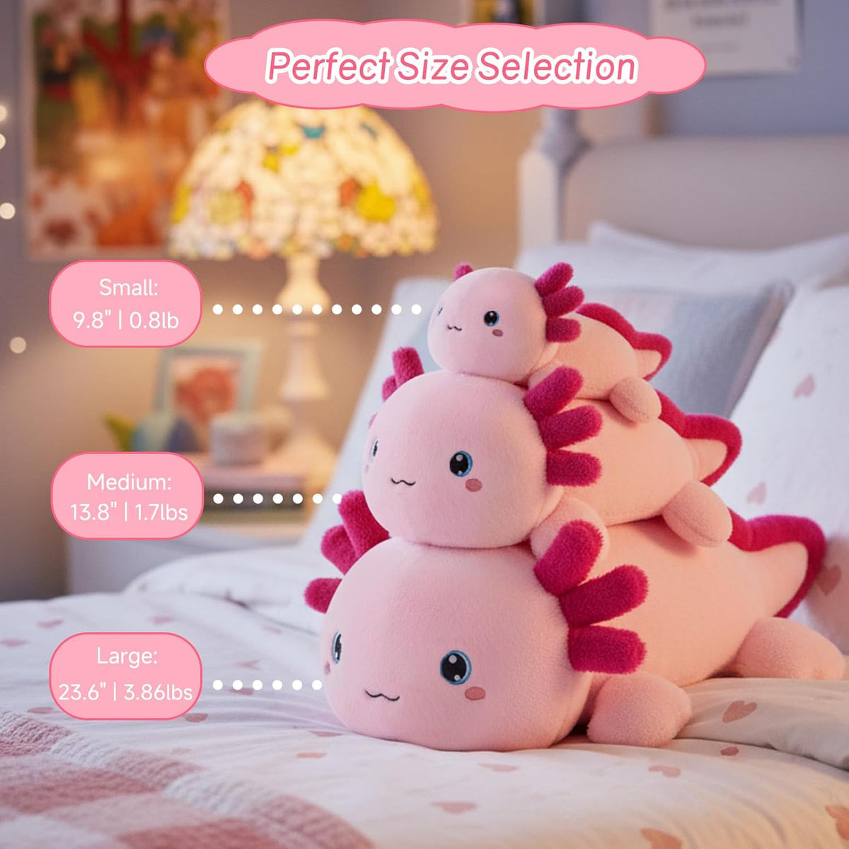 SQEQE Weighted Stuffed Animals Capybara Plush - Axolotl / Large(23.6 Inch) - image 3