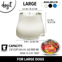 Dogit Elevated Dog Bowl for Large Dogs, White – Essentials for Dogs - Large / Off White - image 4