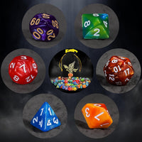 QMay 7 Sets Polyhedral Dice - 20 Colors (140pcs) - image 2