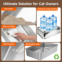 Stainless Steel Cat Litter Box with Lid - Black / XL / 1 - image 4