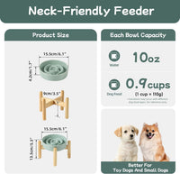 Ceramic Slow Feeder Dog Bowls - Light Green / 6.1inch-A+Stand - image 2