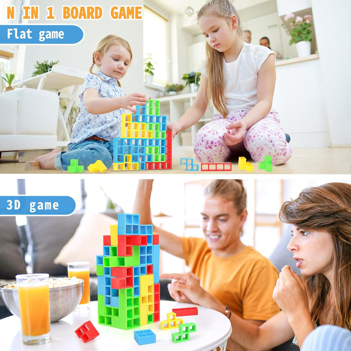 48PCS Stacking Game for Adult & Kids with 48 Cards - 48PCS Tower Stack - image 4