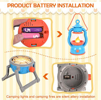 Viwulute kids camping set with pop up play tent, toy camp light and campfire - view 8