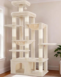 Heybly Heavy Duty Cat Tree with Large Base for Large Indoor Cats - Beige / XL