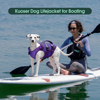 Kuoser Dog Life Jacket, High Flotation Dog Life Vest for Swimming Boating – Essentials for Dogs - High‑Vis Purple / M (Chest Girth:20.47-25.2'') - image 3