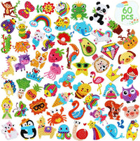 60pcs 5D Diamond Art Stickers Arts and Crafts Kits for Kids Ages 4-8