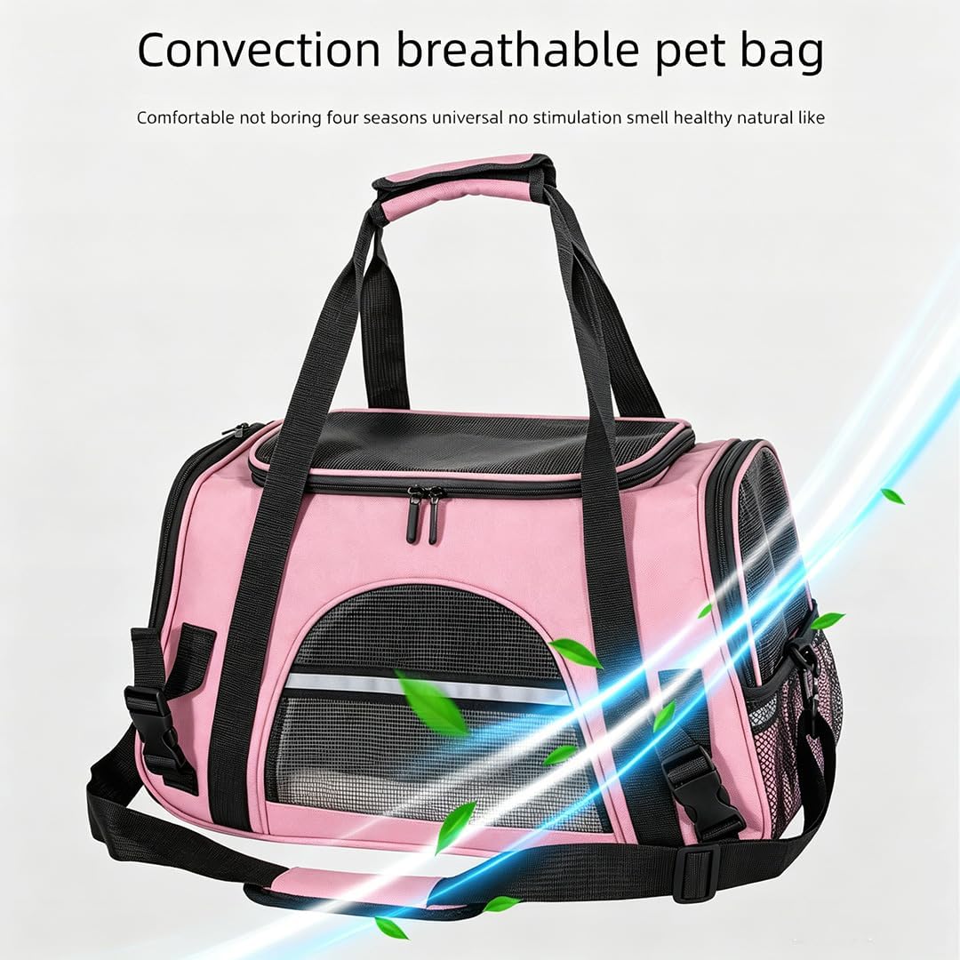 Cat Carrier Bag, Airline Approved Soft Carrier for Cats & Small Dogs – Essentials for Cats - Pink - image 2