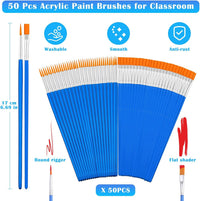 50 Pcs Flat Paint Brushes for Touch Up - Bulk paint brushes / 50 Count - image 4