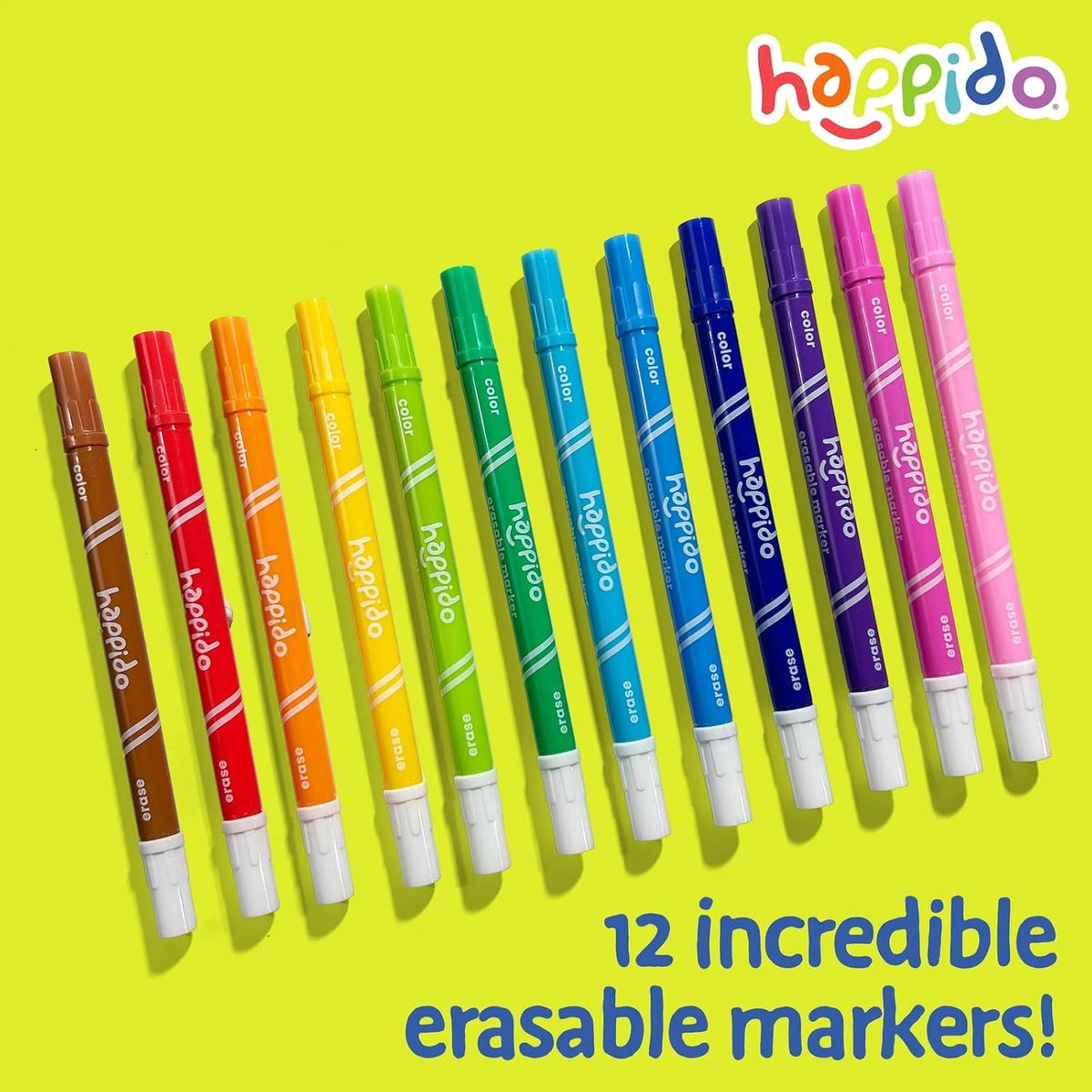 International Arrivals Happido Double-Sided Markers for Kids - 12 Count - Erasable Double Ended - image 4