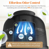 Lifewit Hidden Plant Cat Litter Box with Plastic Scoop - Black / With Electric Odor Control System - image 2