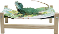 Bearded Dragon Bed, Wooden Reptile Sleeping Hammock - Large / Green 2