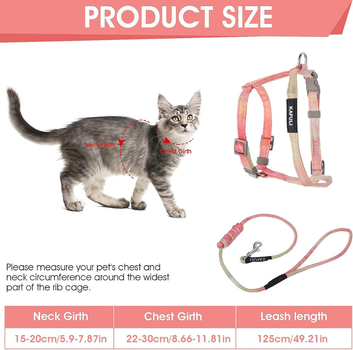 TIESOME Cat Harness and Leash Set - Orange - image 2