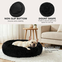 MIXJOY Orthopedic Dog Bed Comfortable Donut Cuddler Round Pet Beds - S(23’’x 23’’) / Black - image 2
