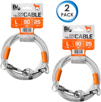 BV Dog Tie Out Cable 30 Feet - 90lbs/ 25ft/ Silver / Pair - image 2