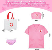 33PCS Toy Doctor Kit for Girls - Pink with Cat Toy - image 3