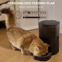 Automatic Cat Feeder WiFi with App Control, Voice Recorder, 4L Dry Pet Food Dispenser for Cats & Dogs with Freshness Preservation, Custom Feeding Times & Portions, Dual Power
