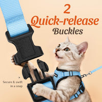 Cat Harness and Leash Set, Adjustable and Escape Proof - Light Blue / Xxs - image 4