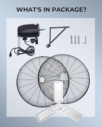 30 inch Wall Mount Fan Oscillating, 3-Speed 8850 CFM High Velocity Industrial Wall Mounted Fan, Heavy Duty Air Circulator for Garage, Shop, Gym, Workshop, Covered Patio - UL Listed