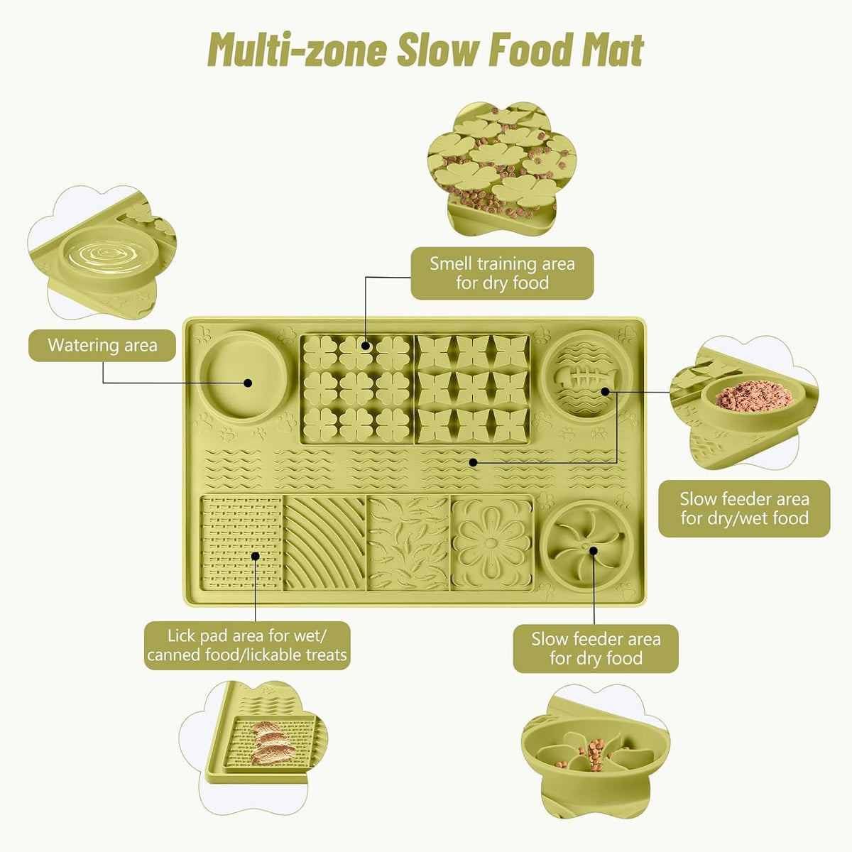 Silicone Snuffle Mat for Dogs 23.6"x 15.7" Large Slow Feeder Mat - Green:32"x20" - image 3