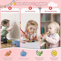 Kikidex Toddler Toys for 1-3 Years, Sturdy Magnetic Doodle Board, Reusable, No Mess, Educational Learning Toys for Kids' Birthday (Rose)