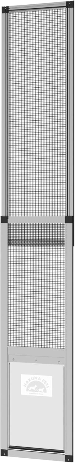Hakuna Pets V2 Patio Pet Door Screen Insert Panel for Sliding Doors - Large / Silver