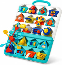 WYCYJU 10-sided busy cube for toddlers with spinner, steering wheel, gears and shift lever