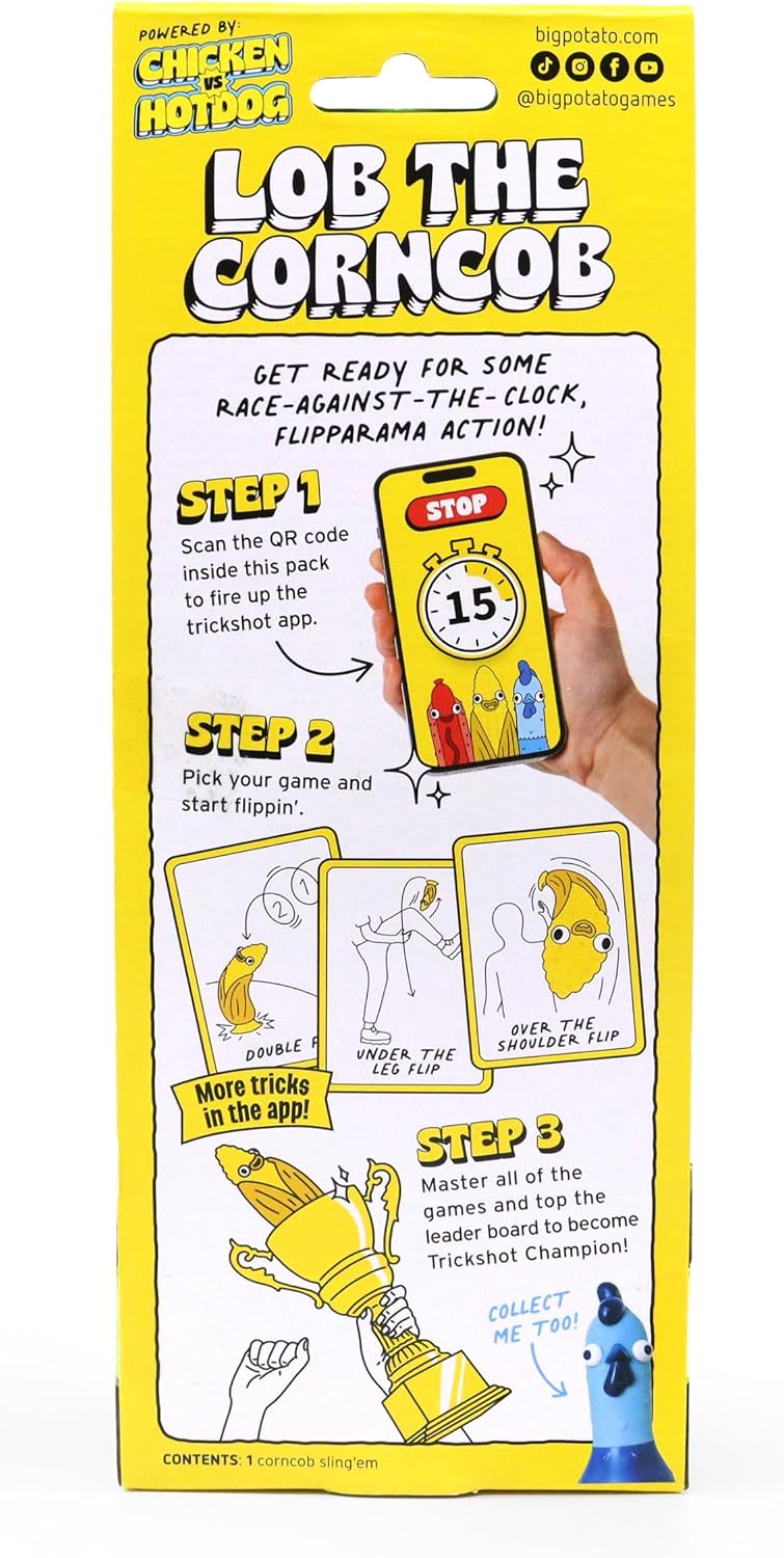 Chicken vs Hotdog Party Game: Flipping Hilarious Board Game - Corn Cob - Solo Chicken vs Hot Dog - image 2