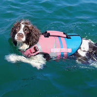 Kuoser Dog Life Jacket with Rescue Handle - X-large (Chest Girth:25.9-33.4'') / Pink & Aqua Blue - image 4