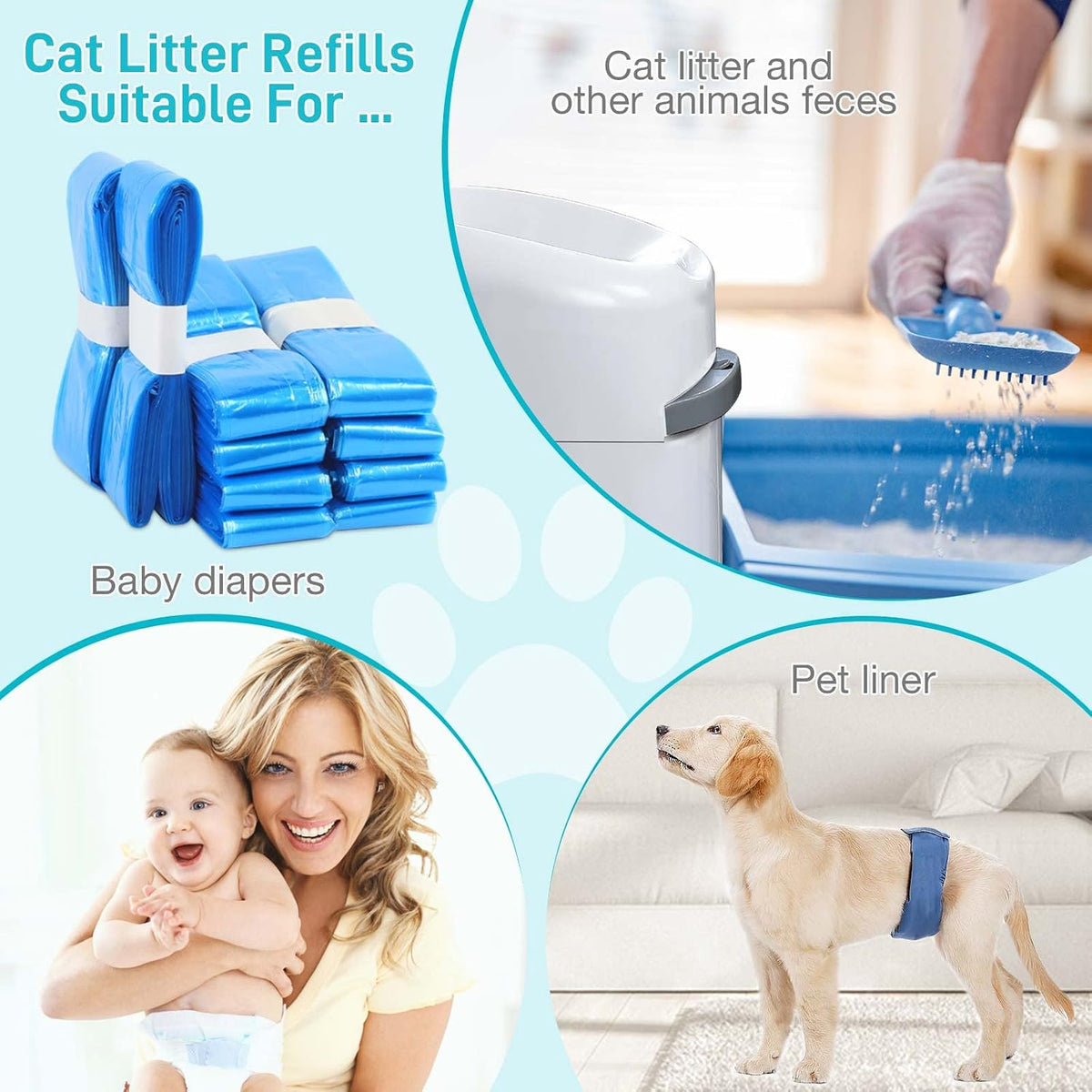 10 Pack Cat Litter Refill Bags 100% Enhanced Odor Control Generic - image 4