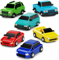 Tub Works Vehicles Bath Cars Mold Free Bath Toys, Sealed - Passenger Cars - 6pk