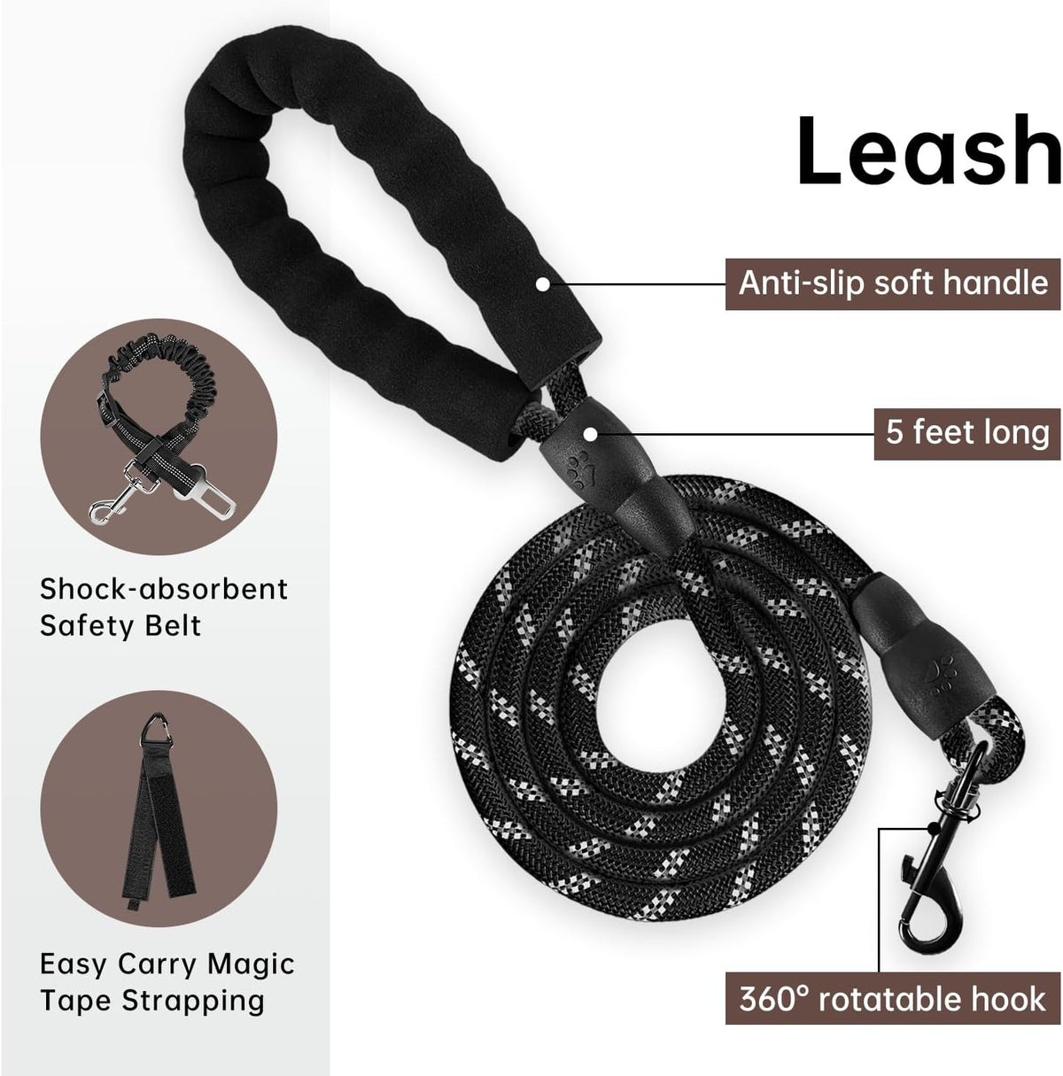 IVY&LANE No Pull Dog Harness for Medium Dogs - Dark Brown / Large - image 2