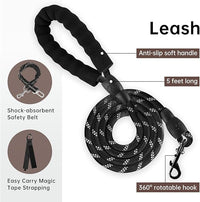 IVY&LANE No Pull Dog Harness with Leash Set, Reflective No Choke Pet Vest,Adjustable Oxford Dog Vest Harness with Easy Control Handle for Large Dogs (Dark Brown,XL)