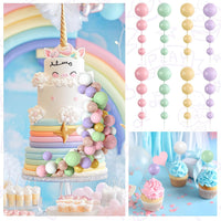 48 Pcs Balls Cake Topper Decorations Balloon Cupcake Toppers Foam - Pink,green,yellow,purple,brown,white - image 4