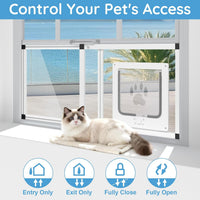Sliding Cat Door for Window, Fits 32"-37" Width Window - White / Fit Window: 37"-45" Width - image 3