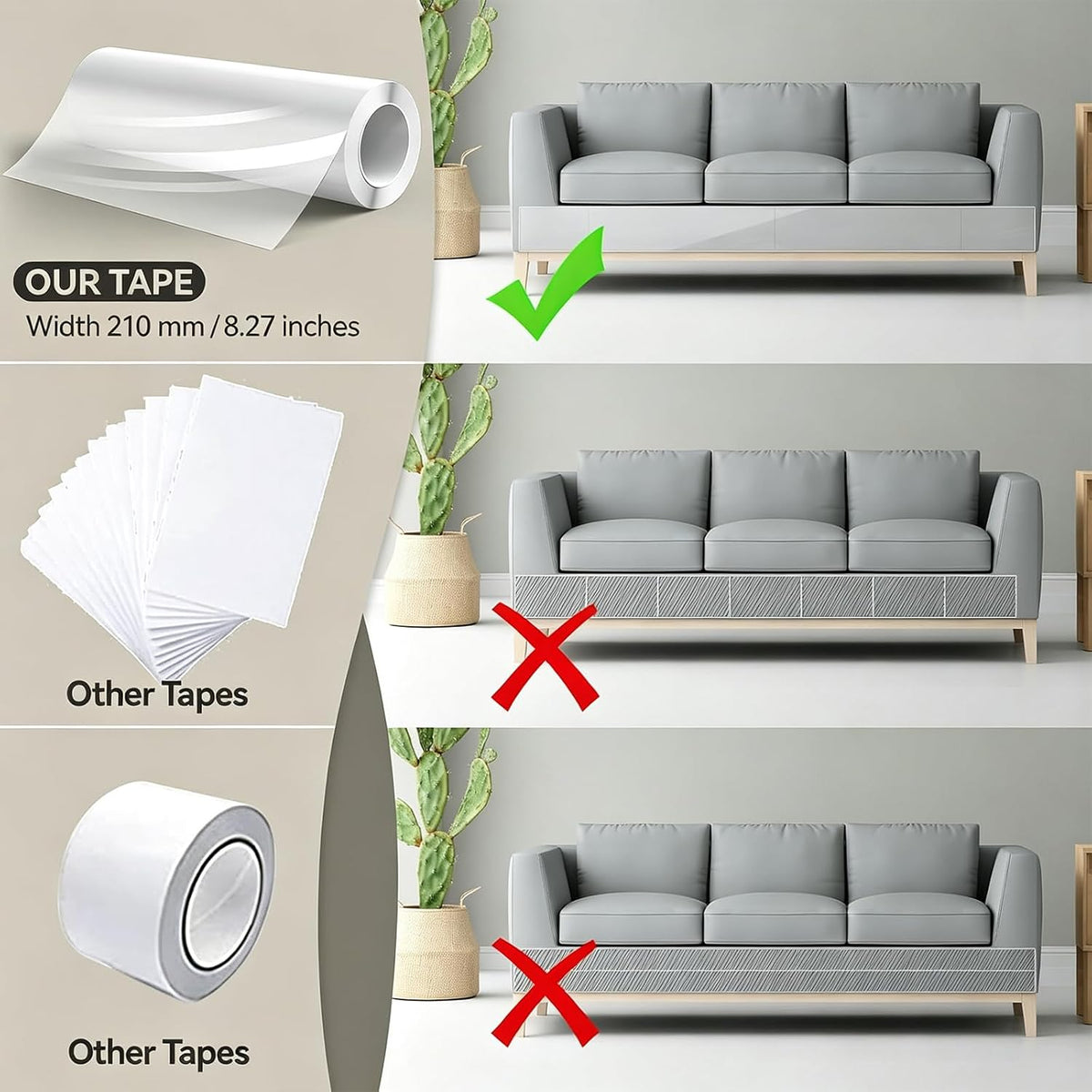Anti Cat Scratch Furniture Protector Thicken Vinyl – Essentials for Cats - 11.8" x 197" - image 4