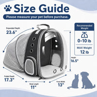 Expandable Cat Carrier Backpack with Bubble Window - Black - image 2