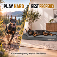 The Dog’s Bed Orthopedic Memory Foam Dog Bed with Headrest XL 6-Inch – Essentials for Dogs - Grey with Black Trim / XXL (54"L x 36"W x 4"Th) - image 2