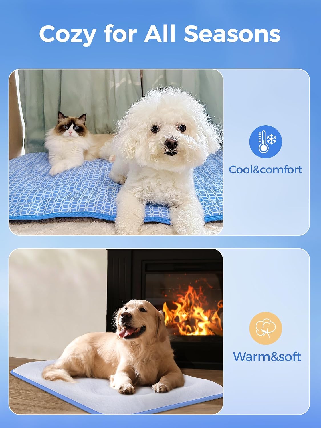 Thickened Cooling Mat for Dogs, Suitable for All Seasons - Blue / XL - image 3