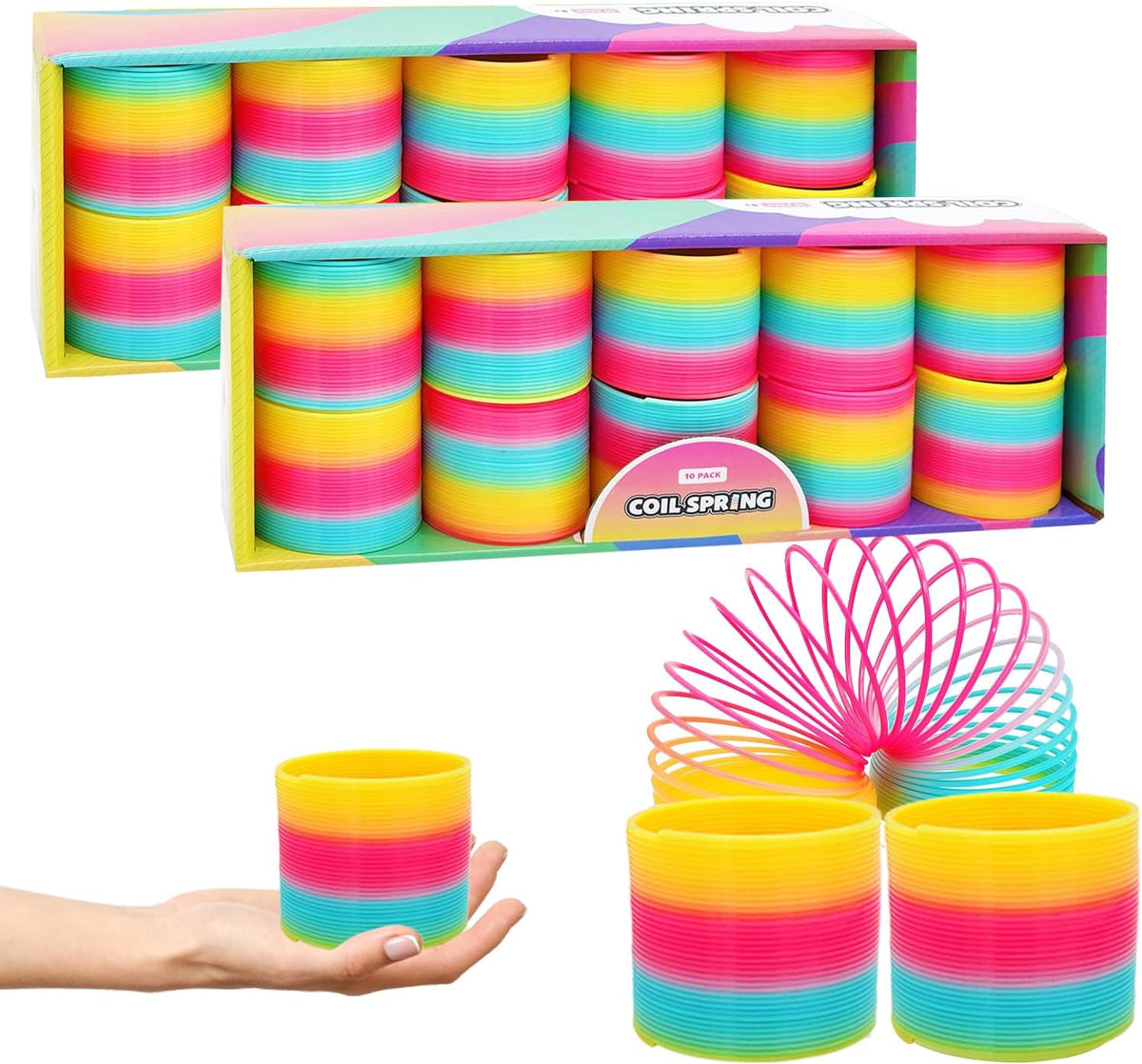 The Dreidel Company Plastic Multicolor Coil Spring - 20-Pack
