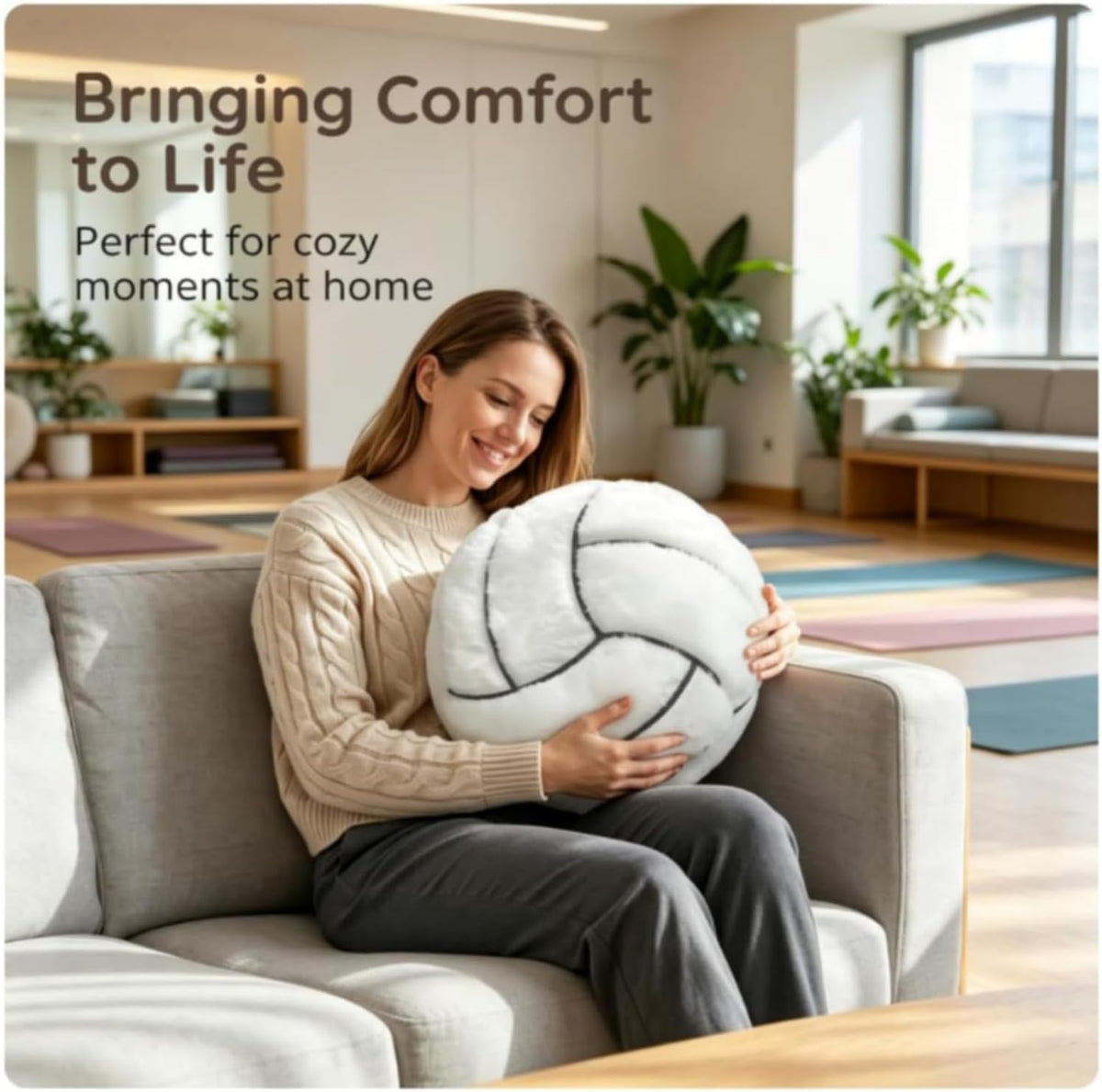 14" Volleyball Plush Pillow Soft Throw Toy for Kids Room Decoration – Fun for Kids & Family - Volleyball / 14" - image 2