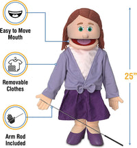 Silly Puppets Sarah 25 inch full body ventriloquist puppet with peach skin tone and arm rod - view 3