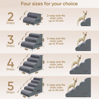 PAWSCRAT 4-Step Pet Stairs for High Beds & Sofas - Grey / 5-step 22.8"H - image 2