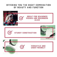 Weaver Equine 6-Piece Horse Grooming Kit, Ergonomic Gentle Horse Care Kit, Equestrian Supplies for Bathing Support, Detangling, and More, Mint/Gray