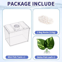 MoonOrange Mini Betta Fish Tank Kit with LED Light Base - Mini Tank 01 - image 3