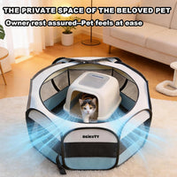 Dog Cat Playpen, Puppy Pet Crate Tent Cage - Grey / L(45"L x 45"W x 23"H) - image 4