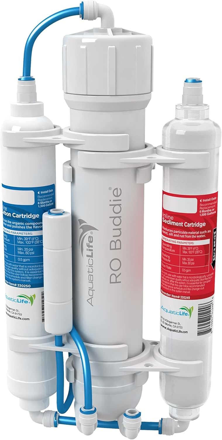 Aquatic Life RO Buddie 4-Stage Aquarium Water Filter System - 50-Gallon Three stage (Pack of 1)